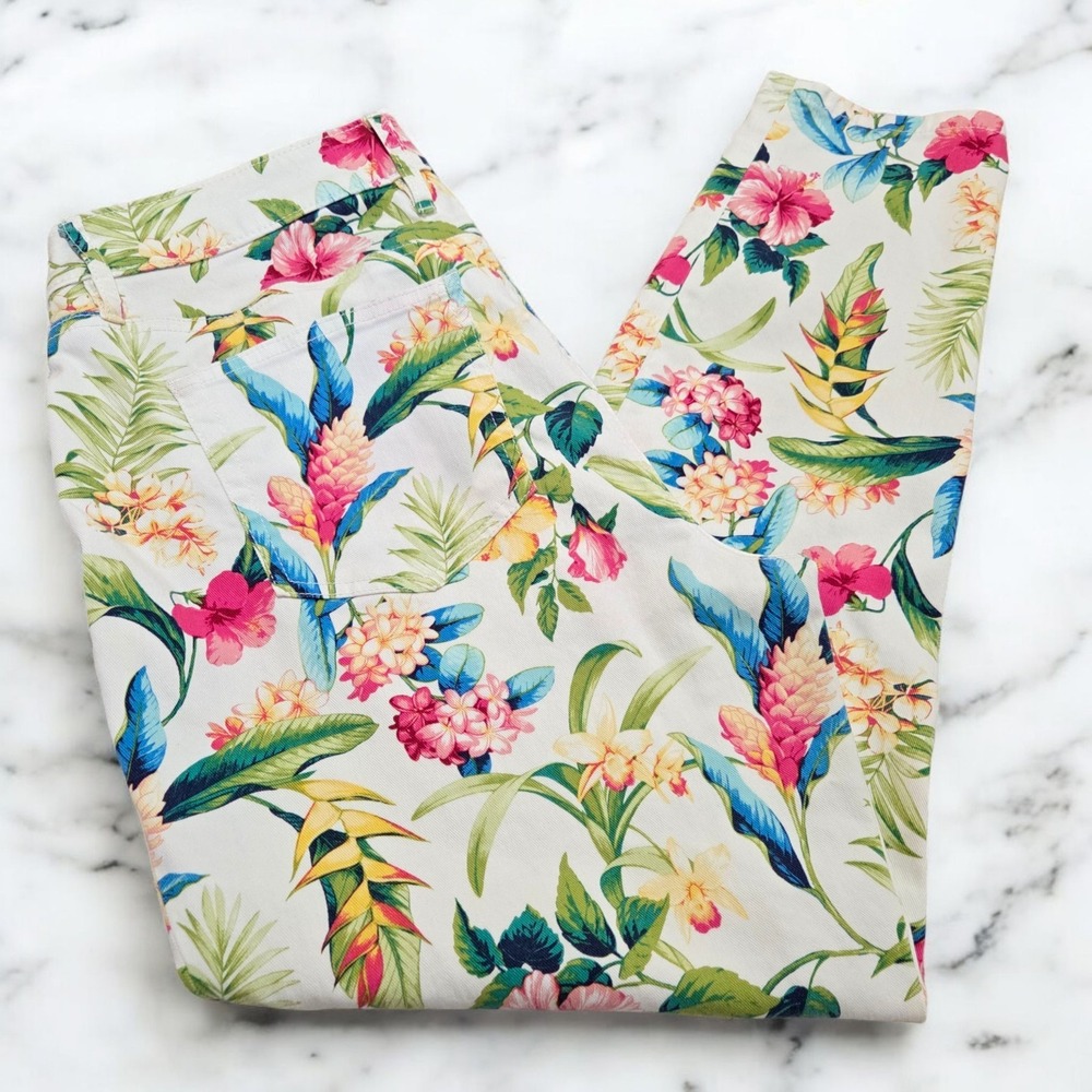 Tommy Bahama Denim Women's Floral Skinny Ankle Pants 31x28‎ (Fit like 34x28)